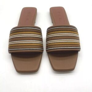 Loro Piana Suitcase Stripe Slide Sandal